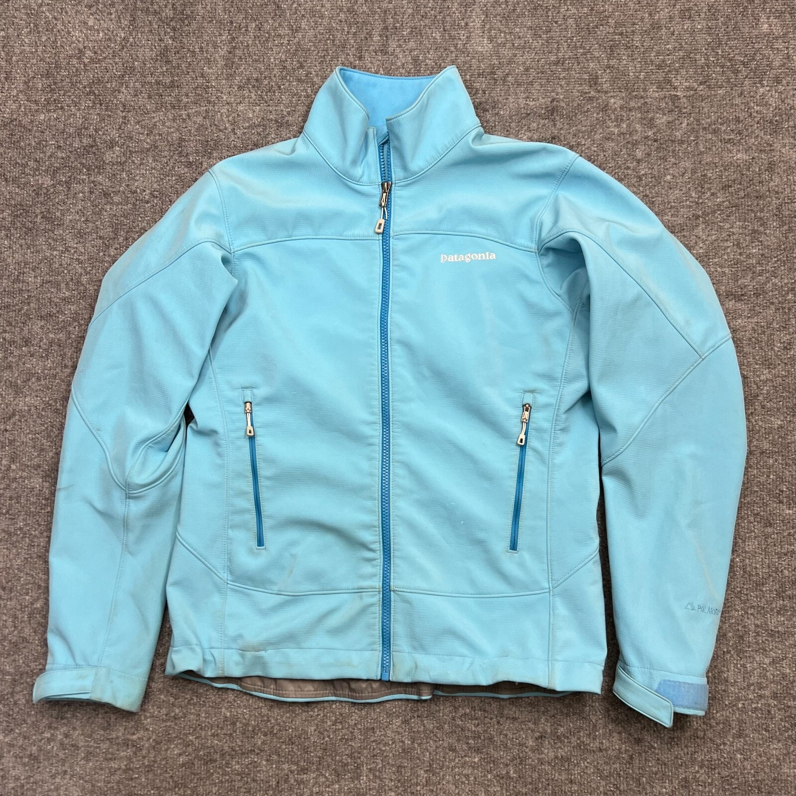 Patagonia Adze Hybrid Jacket Women's M Catalyst Blue Polartec Windbloc Full Zip